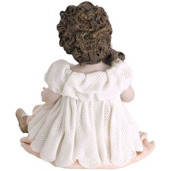 Figurine en porcelaine Flora, jeune fille en robe rose et dentelle 5