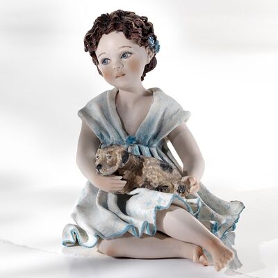 Laila porcelain figurine with little dog