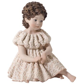 Figurine en porcelaine Sabrina, fille en robe de dentelle rose 3