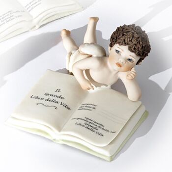 Figurines en porcelaine d'anges avec le Livre de Vie 2