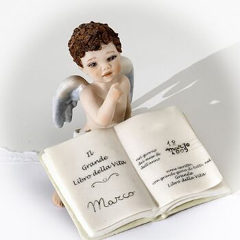 Figurines en porcelaine d'anges avec le Livre de Vie 3