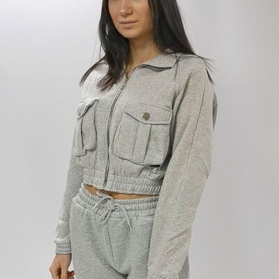 FELPA CORTA CON TASCHE CARGO - 897SWEATTOP