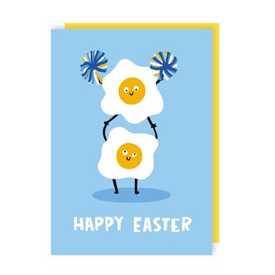 Paquete de 6 tarjetas de Pascua de porristas de huevo