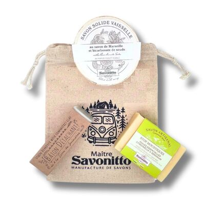 Kit Du Campeur (Détachant, savon vaisselle, Stop moustiques)