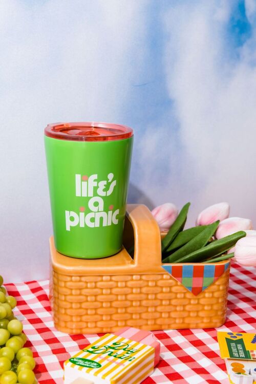 Stainless Steel Small Tumbler, Life's a Picnic