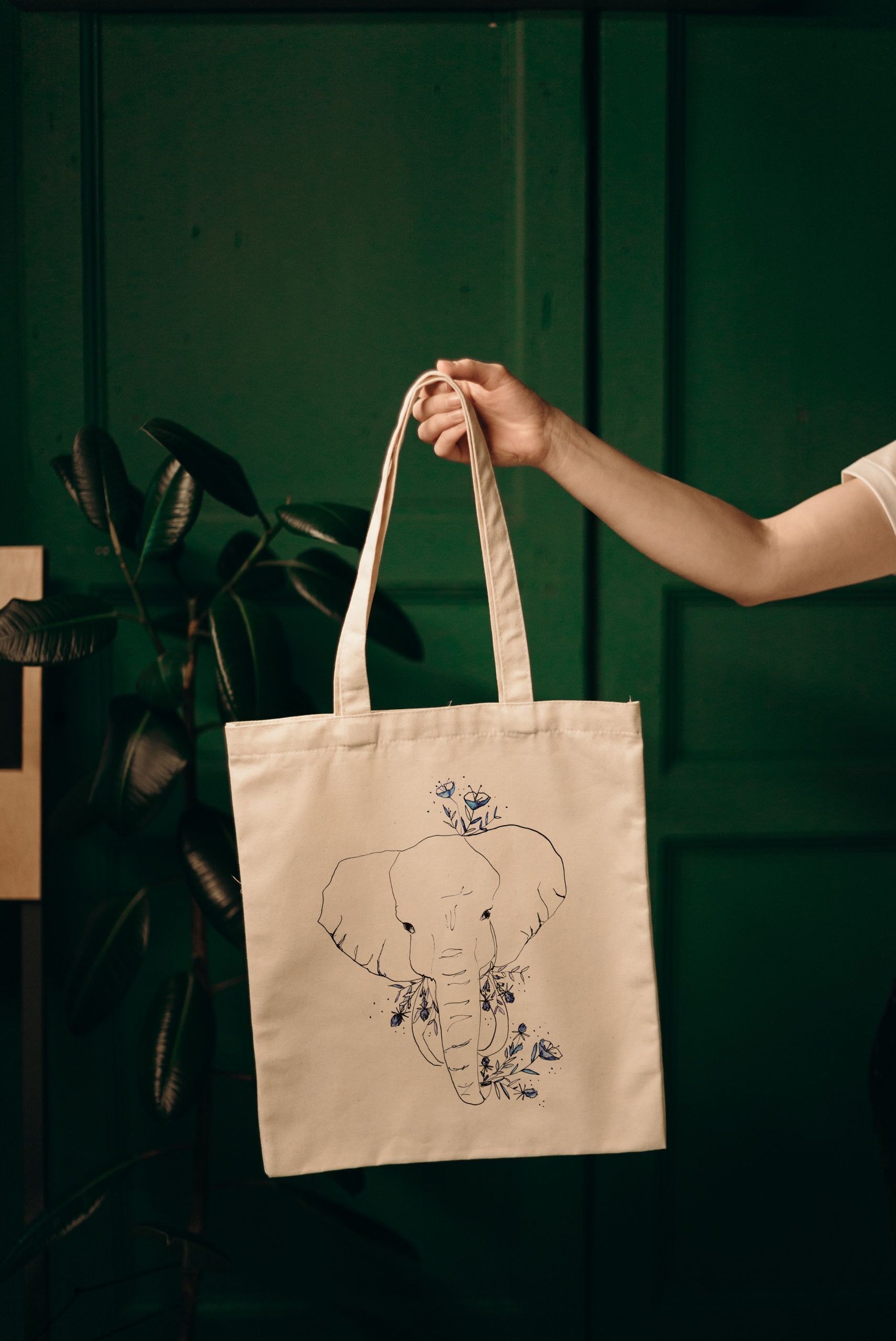 Borsa tote con elefante