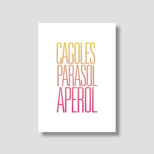 Carte vacances : "Cagoles Parasol aperol"