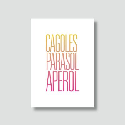 Weihnachtskarte: „Cagoles Parasol Aperol“