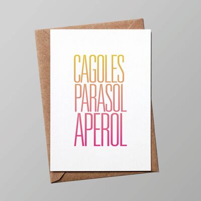 Tarjeta navideña: “Cagoles Parasol aperol” (con sobre)