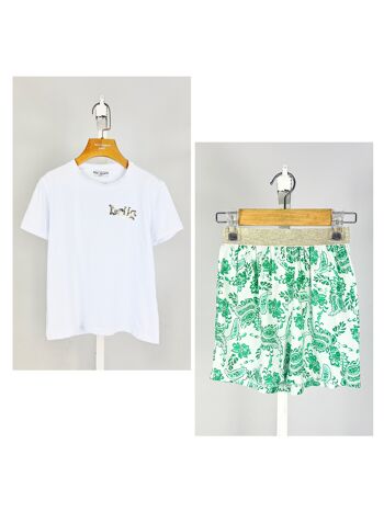 Ensemble t-shirt en coton et short imprimé pour fille 6