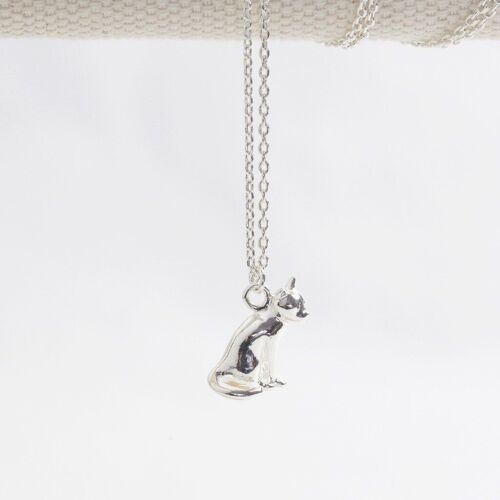 Shiny Silver Cat Necklace