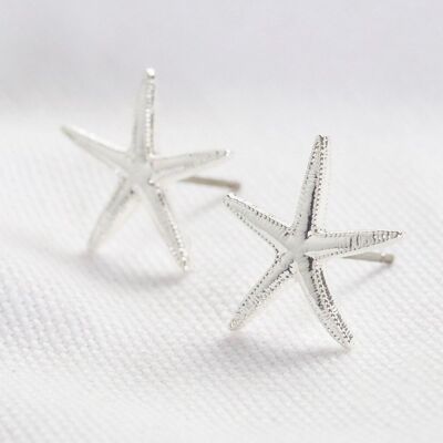 Starfish stud earrings in silver