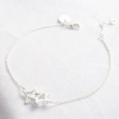 Pulsera de estrellas entrelazadas en plata