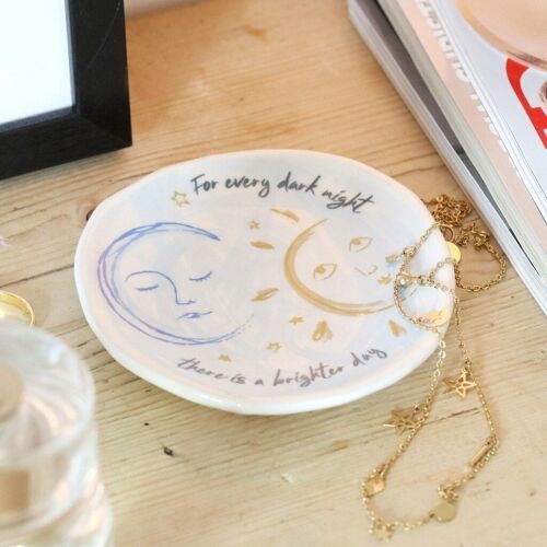 Sun and Moon Face Trinket Dish