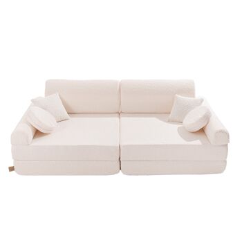 MeowBaby® Boucle, Premium Play Sofa, White 1