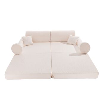 MeowBaby® Boucle, Premium Play Sofa, White 2