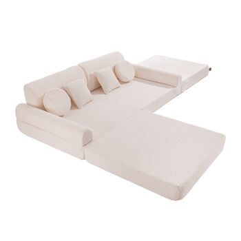 MeowBaby® Boucle, Premium Play Sofa, White 3