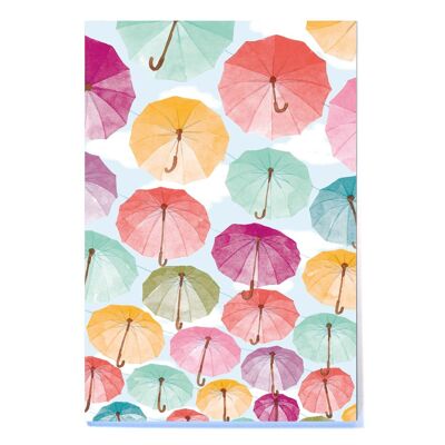 Carnet blanc B5 Parapluies