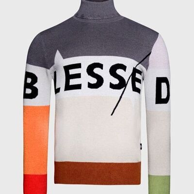 Blessed Knit Distressed Tips Turtleneck