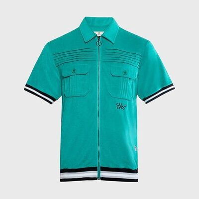 Camicia con zip a maniche corte Cabana in spugna Racket Club