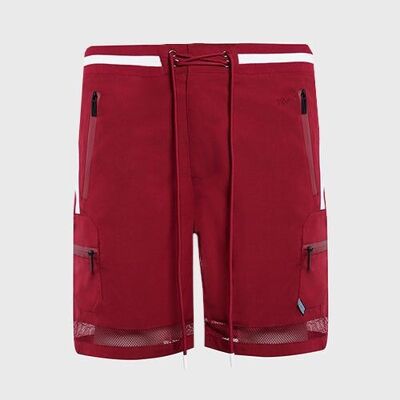 Boardshorts utilitarios con línea de malla