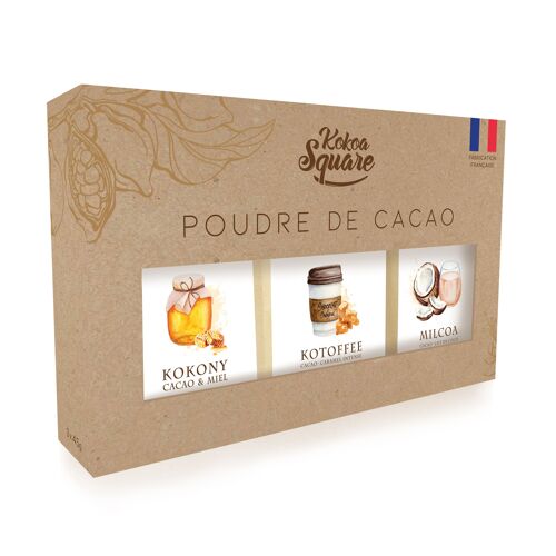 Coffret poudre de cacao pour chocolat chaud - La douceur du cacao