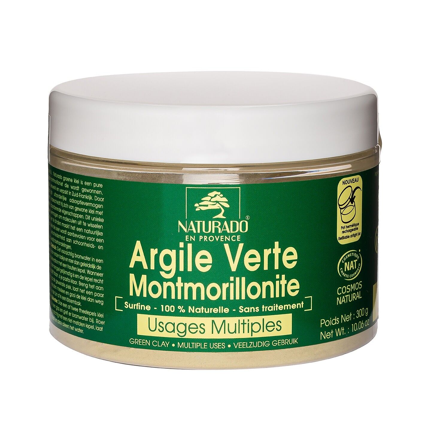 Starrer Topf Montmorillonitgrüner Ton 300 g Cosmos Natural