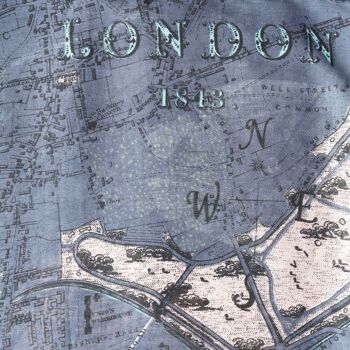 Écharpe Vintage London Map en Marine 3