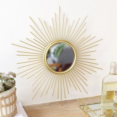 Specchio da parete dorato Sunburst