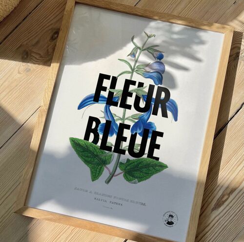 Fleur bleue | Affiche graphique et romantique