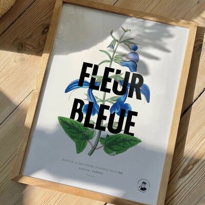 Fleur bleue | Affiche graphique et romantique