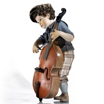 Figurine en porcelaine Dizzy, enfant debout avec violoncelle 2