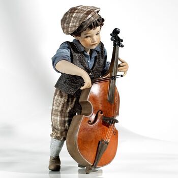 Figurine en porcelaine Dizzy, enfant debout avec violoncelle 3