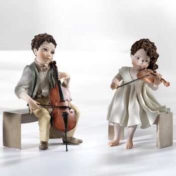 Figurine en porcelaine Menuet, jeune fille au violon 2