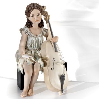 Figurine en porcelaine Preludio, fille au violoncelle