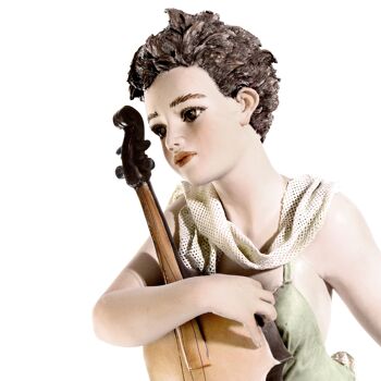 Suite statue en porcelaine, femme au violoncelle 3