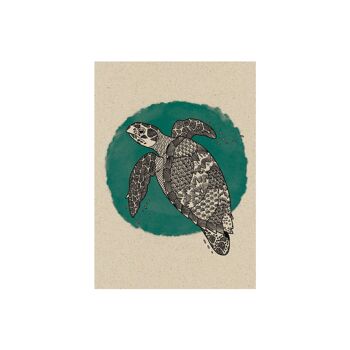 Carte postale A6 avec motif animalier en papier d'herbe durable - Faune 4