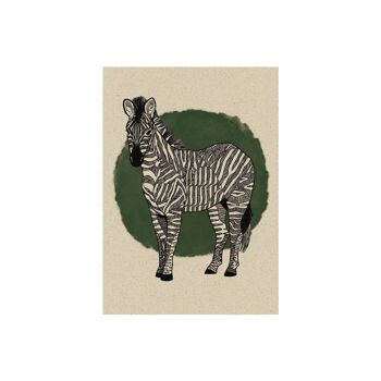 Carte postale A6 avec motif animalier en papier d'herbe durable - Faune 6