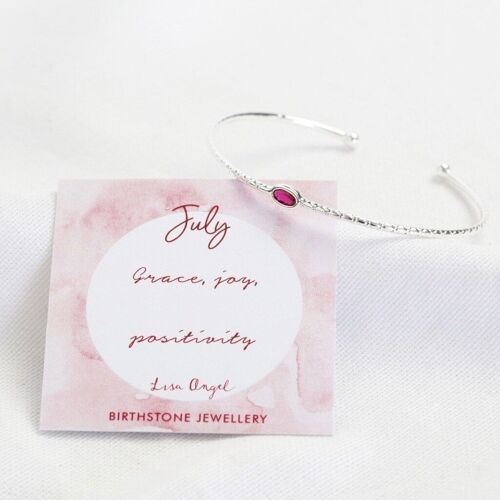 Organic Style Birthstone Bangle - July