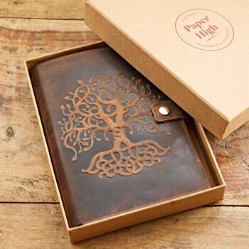 Journal rechargeable en cuir de buffle avec arbre de vie 6