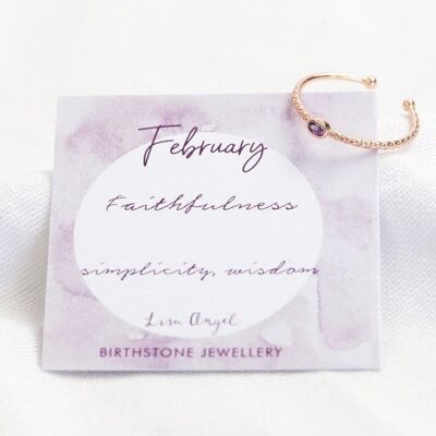 Organic Style Birthstone Ring - February