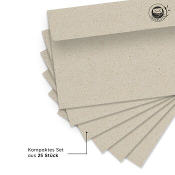 Enveloppes DIN longues en papier d'herbe avec colle humide sans fenêtre de visualisation 2