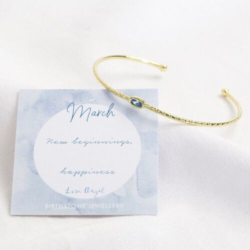 Organic Style Birthstone Bangle March