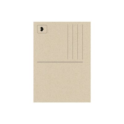 Carte postale A6 minimaliste avec un motif végétal en papier d'herbe durable