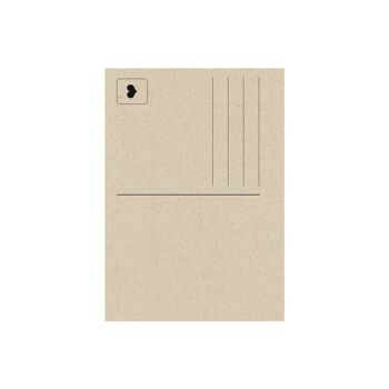 Carte postale A6 minimaliste avec un motif végétal en papier d'herbe durable 1