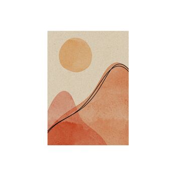 Carte postale A6 minimaliste avec un motif végétal en papier d'herbe durable 3