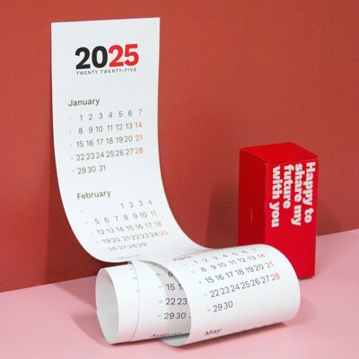 Vertikaler Kalender 2025 | Minimales Design und minimaler Platz