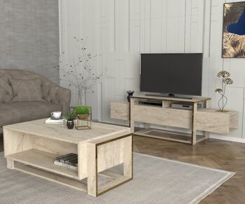 Meuble TV Bianco Beige Aspect Granit 2499 7