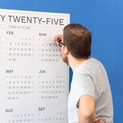 Calendario da parete 2025 | Design minimale e tutto l'anno a colpo d'occhio | Formato A0