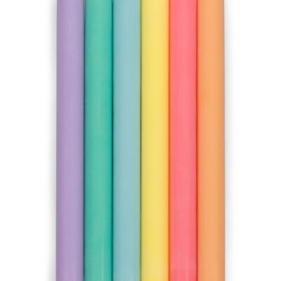 Gemischtes Set Pastell Regenbogen Öko-Tannenkerzen, 6 Stück pro Packung